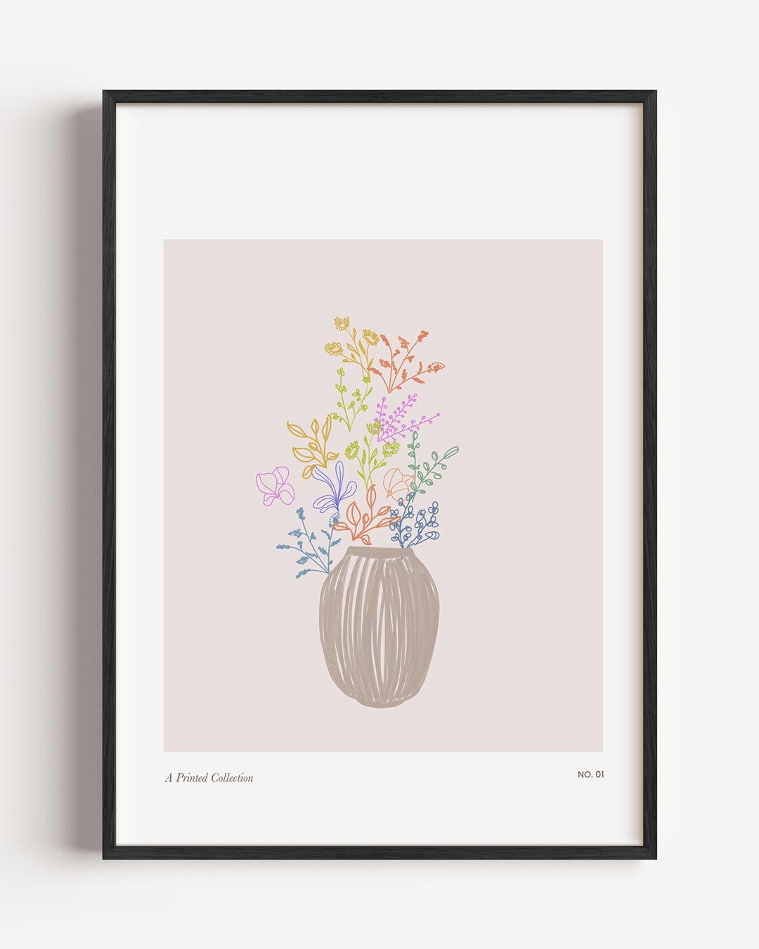 Kleurrijke Bloemenvaas – bloemen portret poster als wanddecoratie