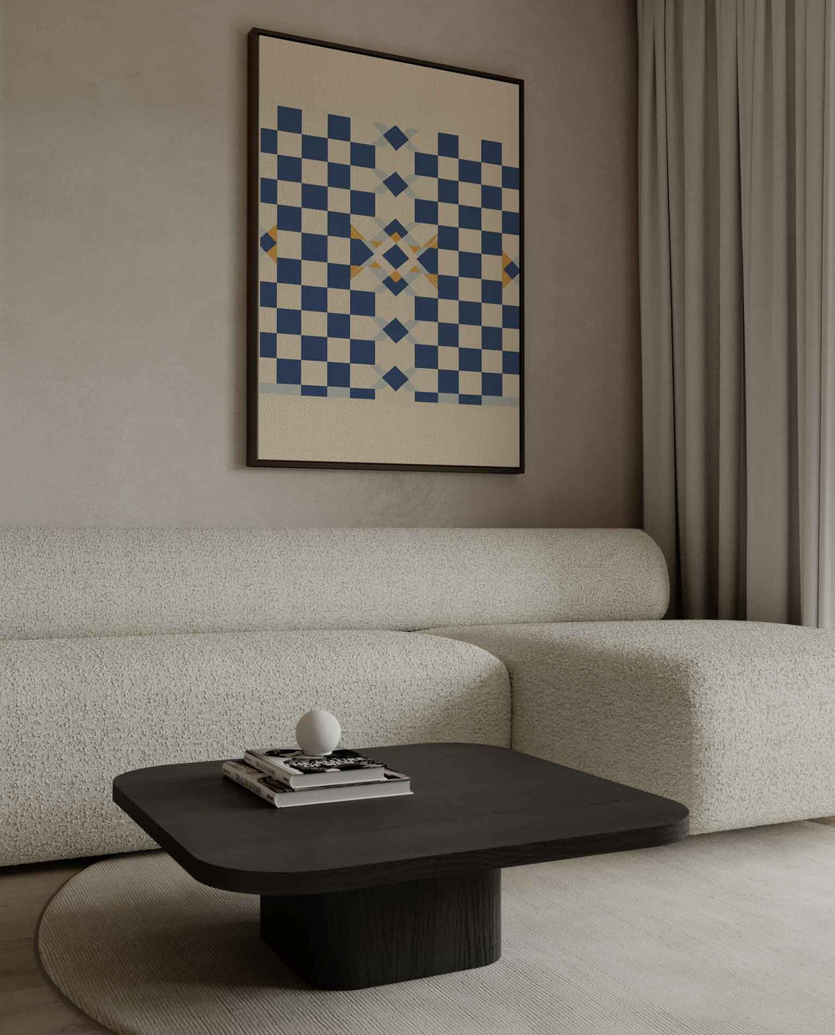 Geometrisch Schaduwspel – canvas wanddecoratie in portret formaat