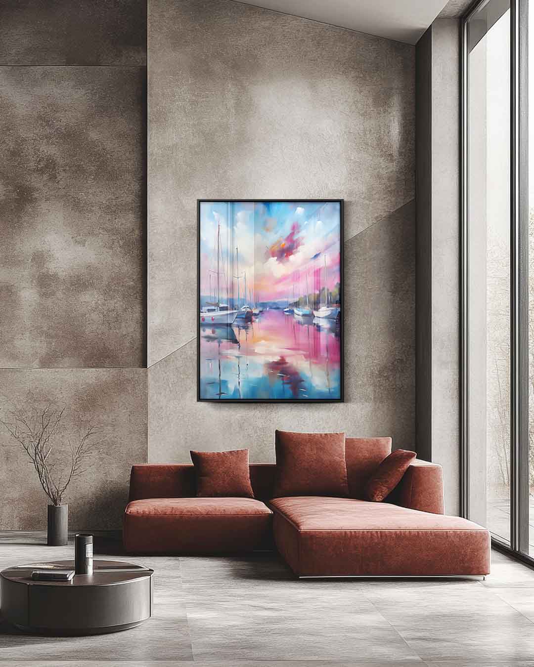 Zonsondergang Aan Het Water – staande wandkunst voor woonkamer of interieur
