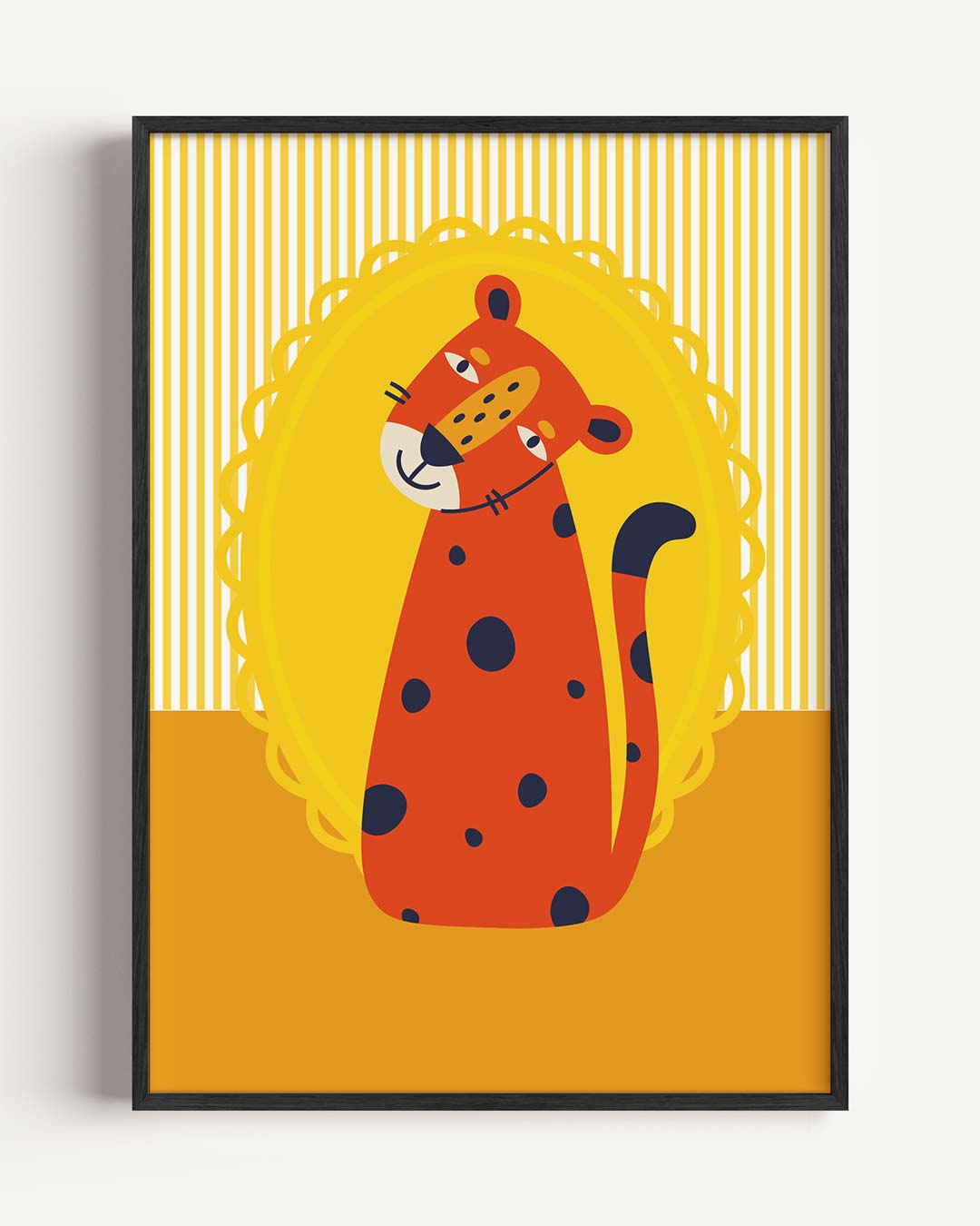 Vrolijke Luipaard – kids portret poster als wanddecoratie
