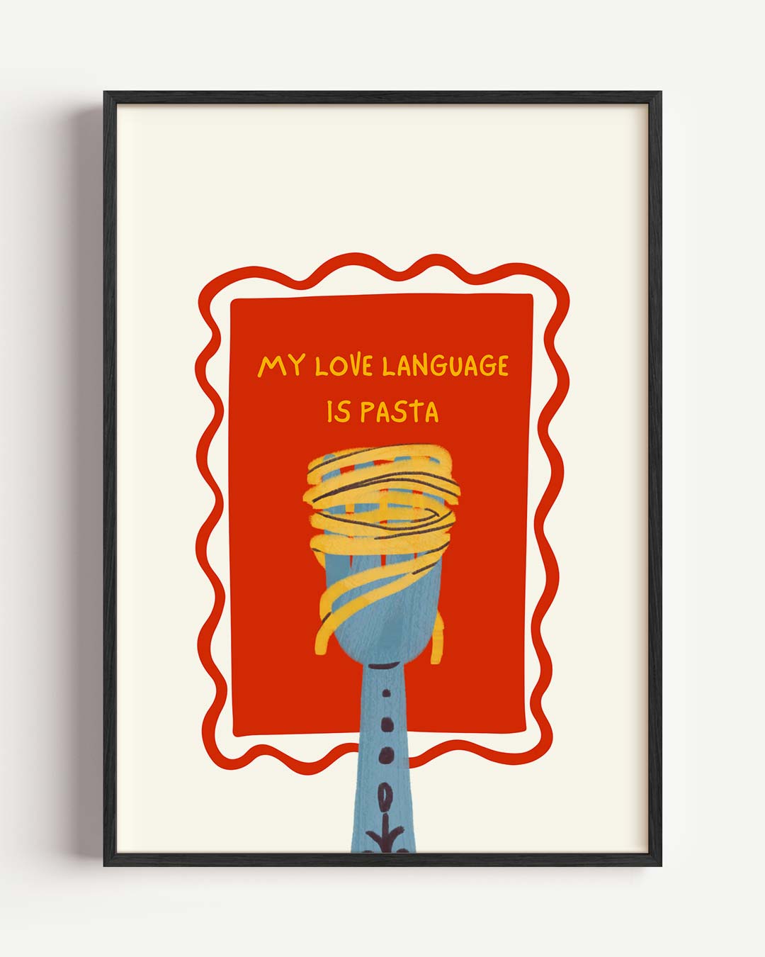 Pasta Liefdestaal – zomer portret poster als wanddecoratie