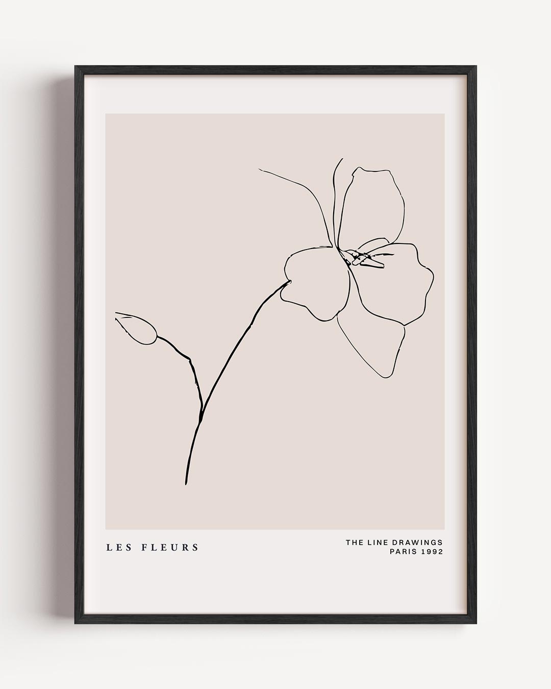 Elegante Lijntekening Bloemenposter – bloemen portret poster als wanddecoratie