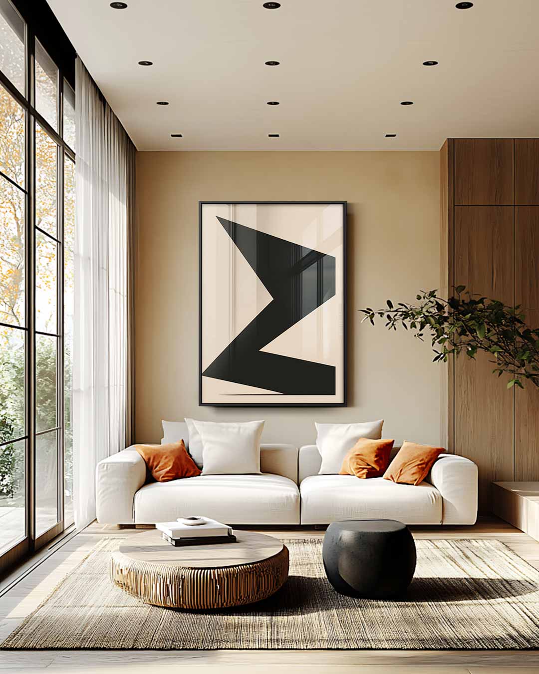 Abstracte Vormstudie – staande wandkunst voor woonkamer of interieur