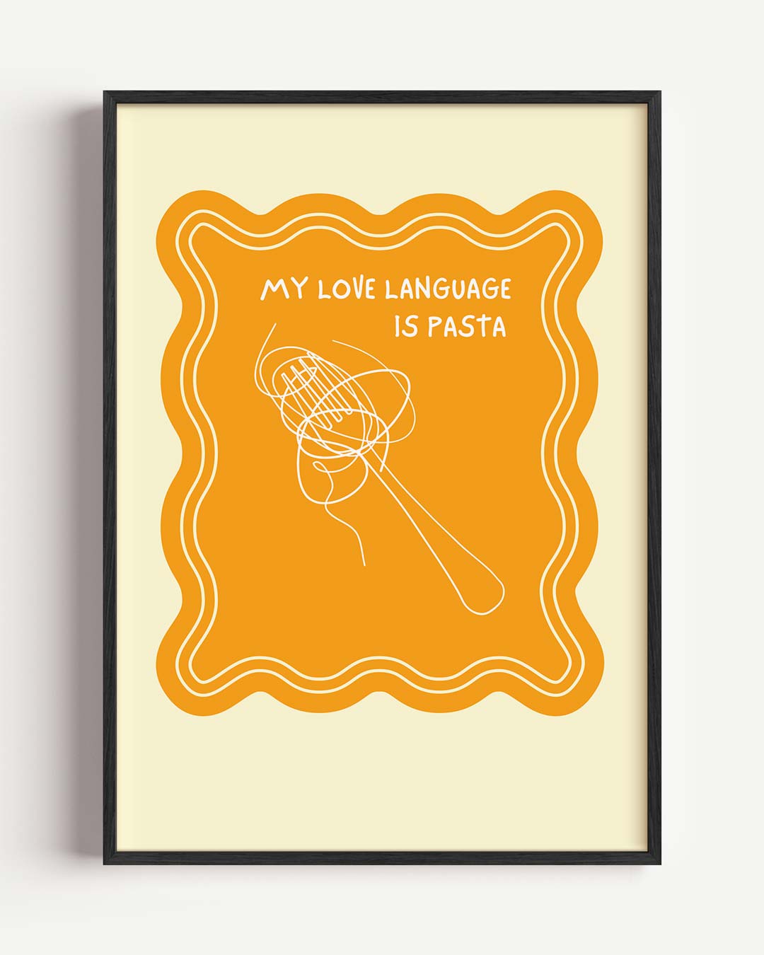 Pasta Love Language – zomer portret poster als wanddecoratie