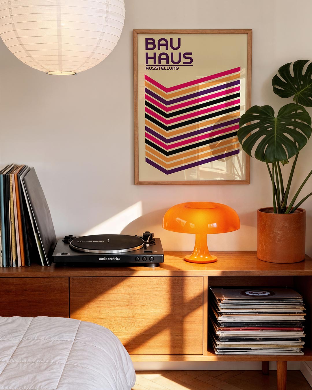 Lijnen en vlakkenspel – moderne Bauhaus wandkunst als poster