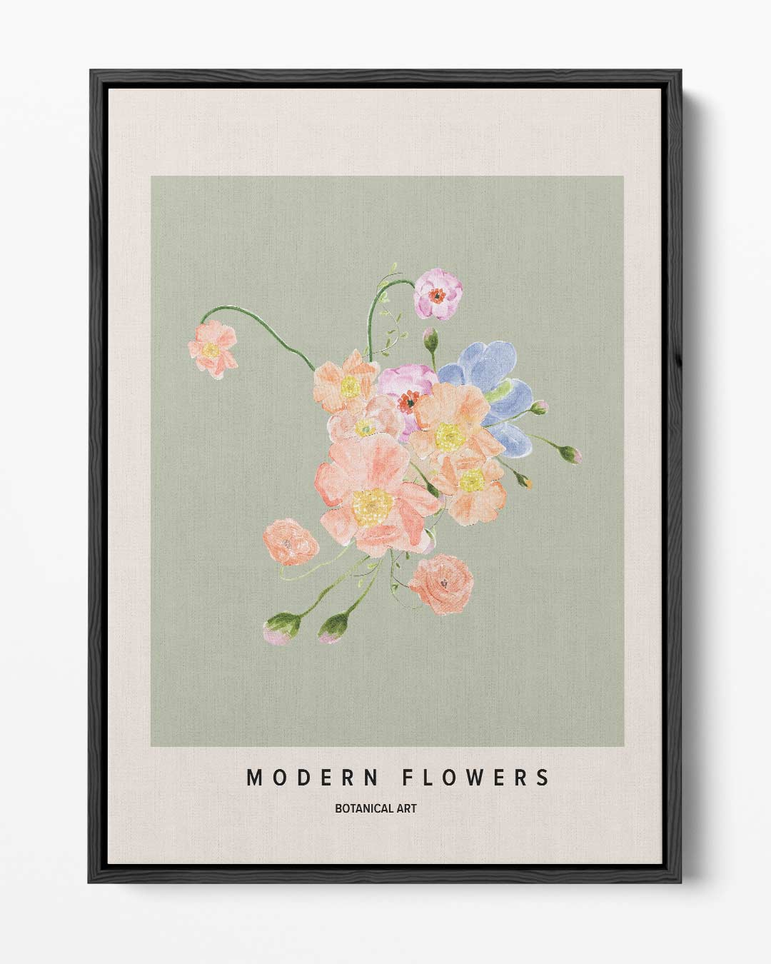 Bloeiende Moderne Botanicals – portret kunstwerk als wanddecoratie