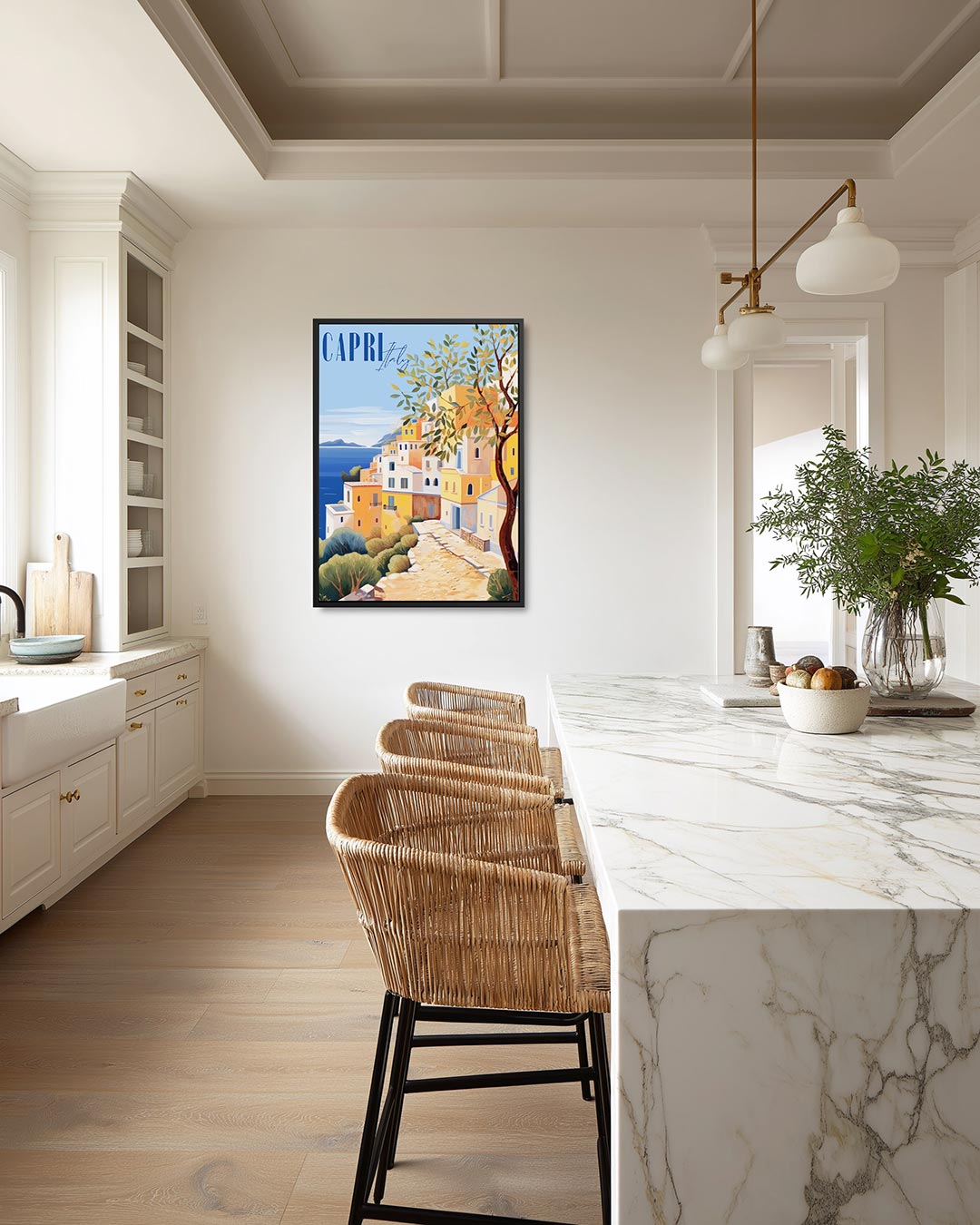 Zonnige kustlijn – staand wanddecoratie kunstwerk