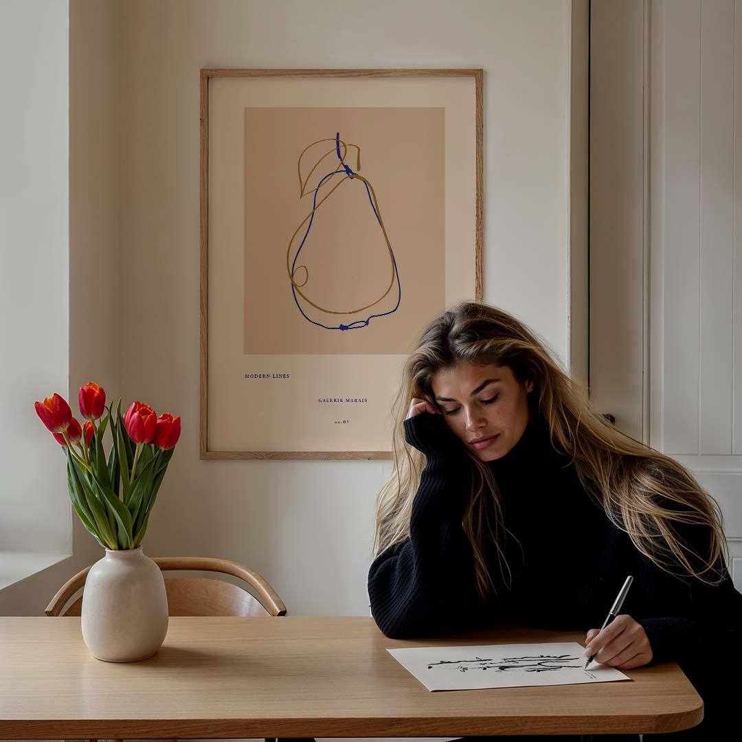 Moderne Lijnen Kunstposter – culinaire wandkunst als portret poster