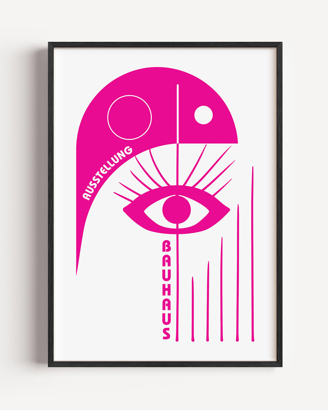 Oog en lijnen – staande Bauhaus poster als wanddecoratie