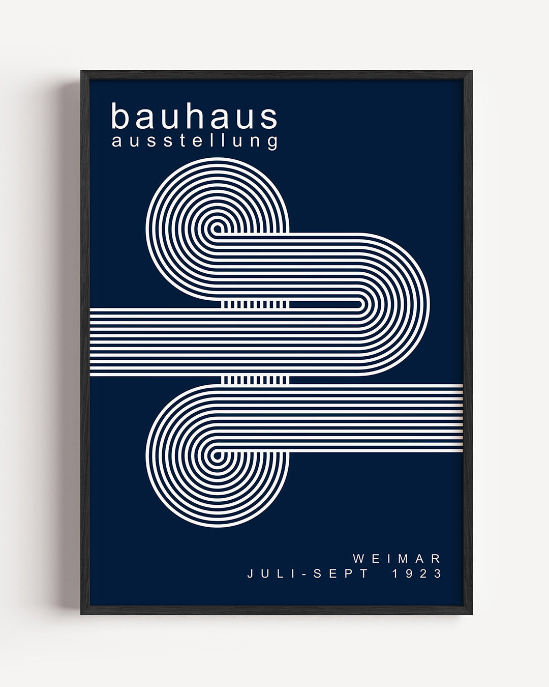 Lijnenspel en cirkel – staande Bauhaus poster als wanddecoratie