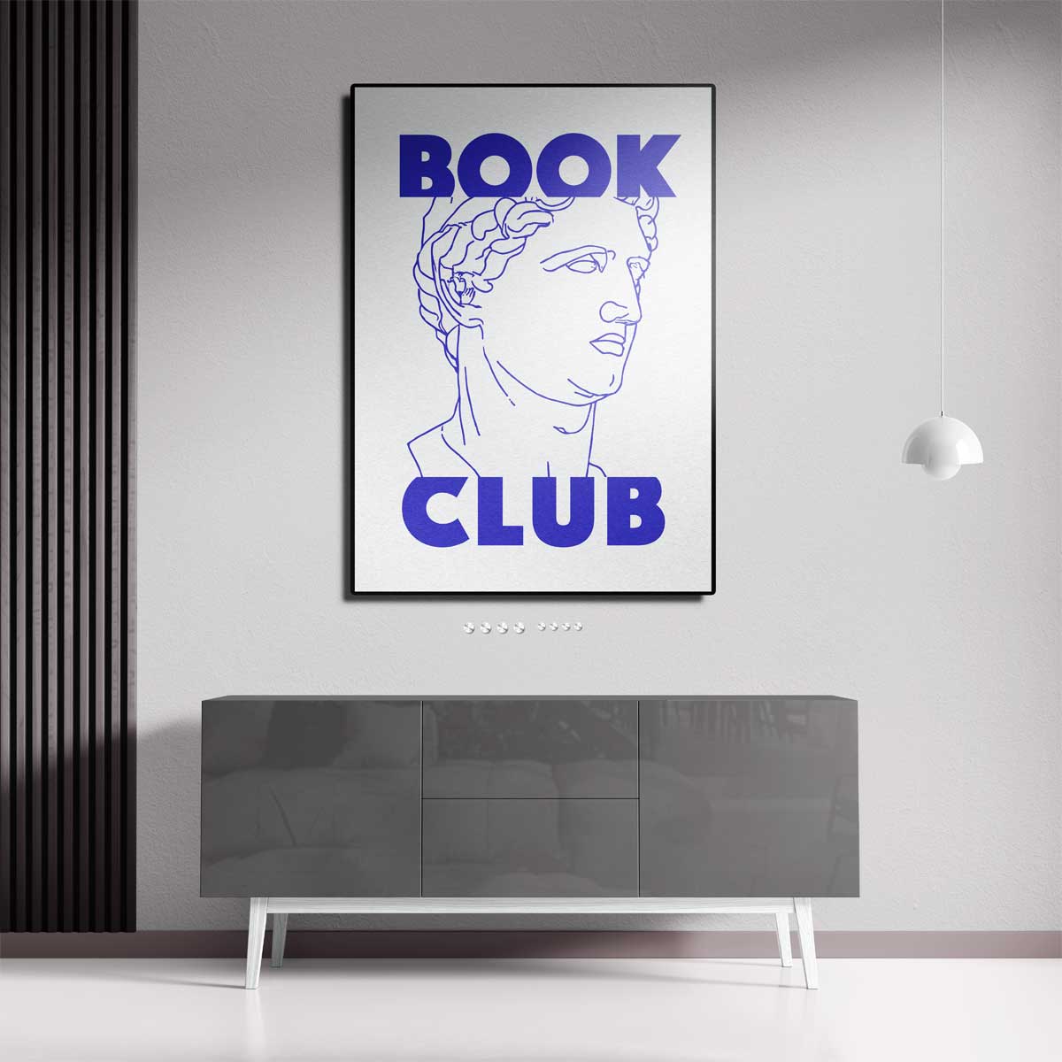 Boekclub Klassieke Buste – staande wandkunst voor woonkamer of interieur