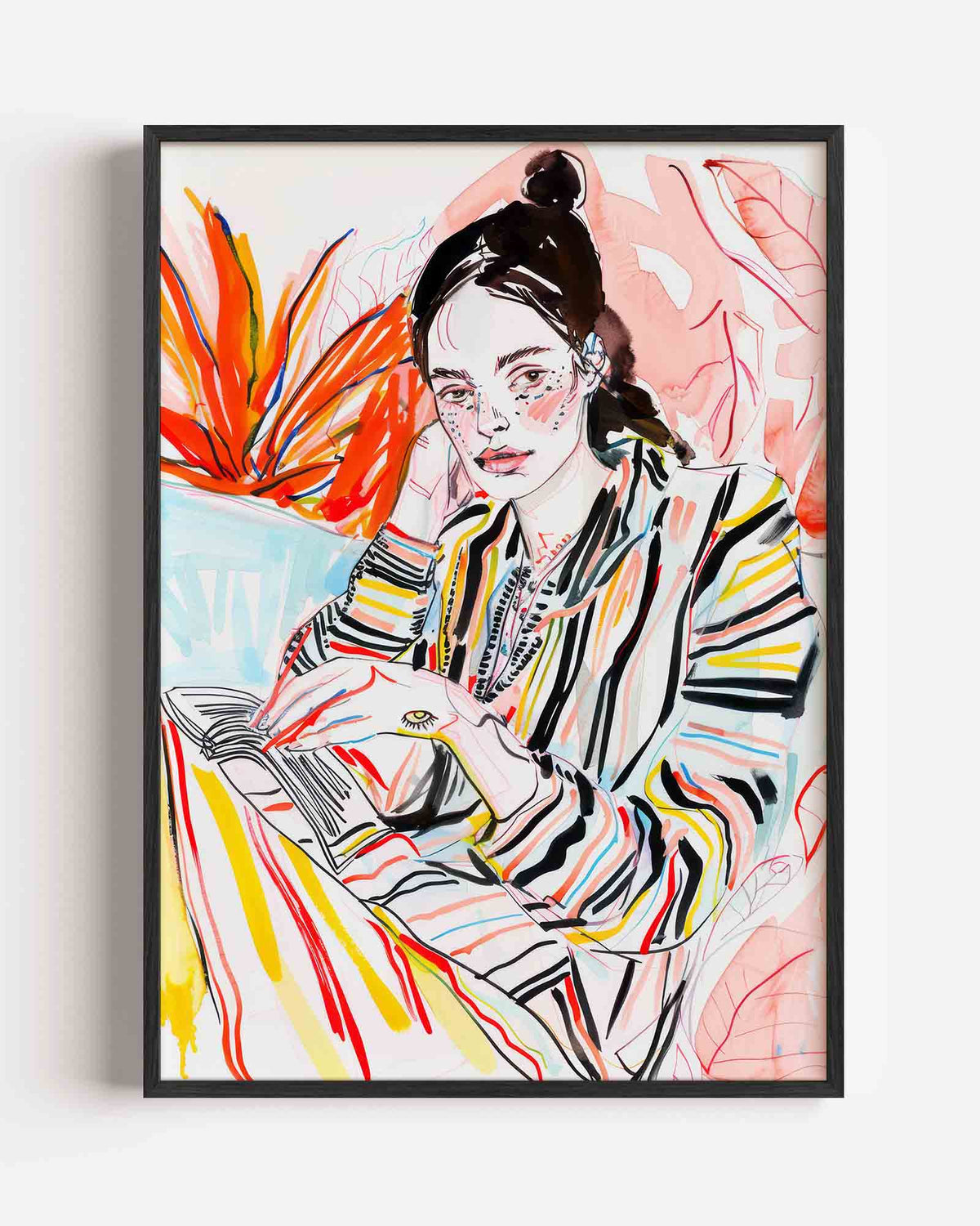 Vrouw met boek – vrouwelijk portret als staande poster