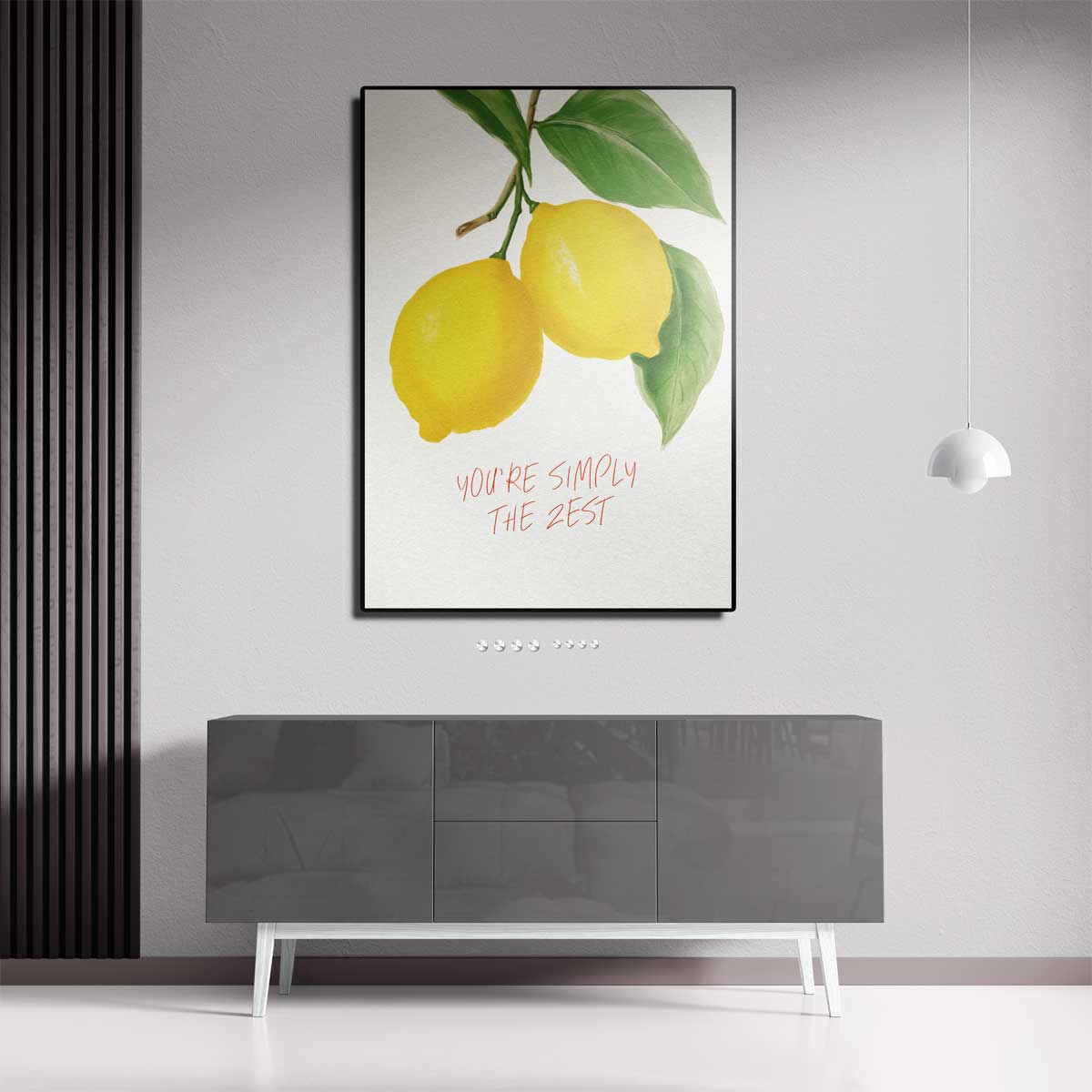 Frisse Citroenvibes Poster – canvas kunstwerk als wanddecoratie