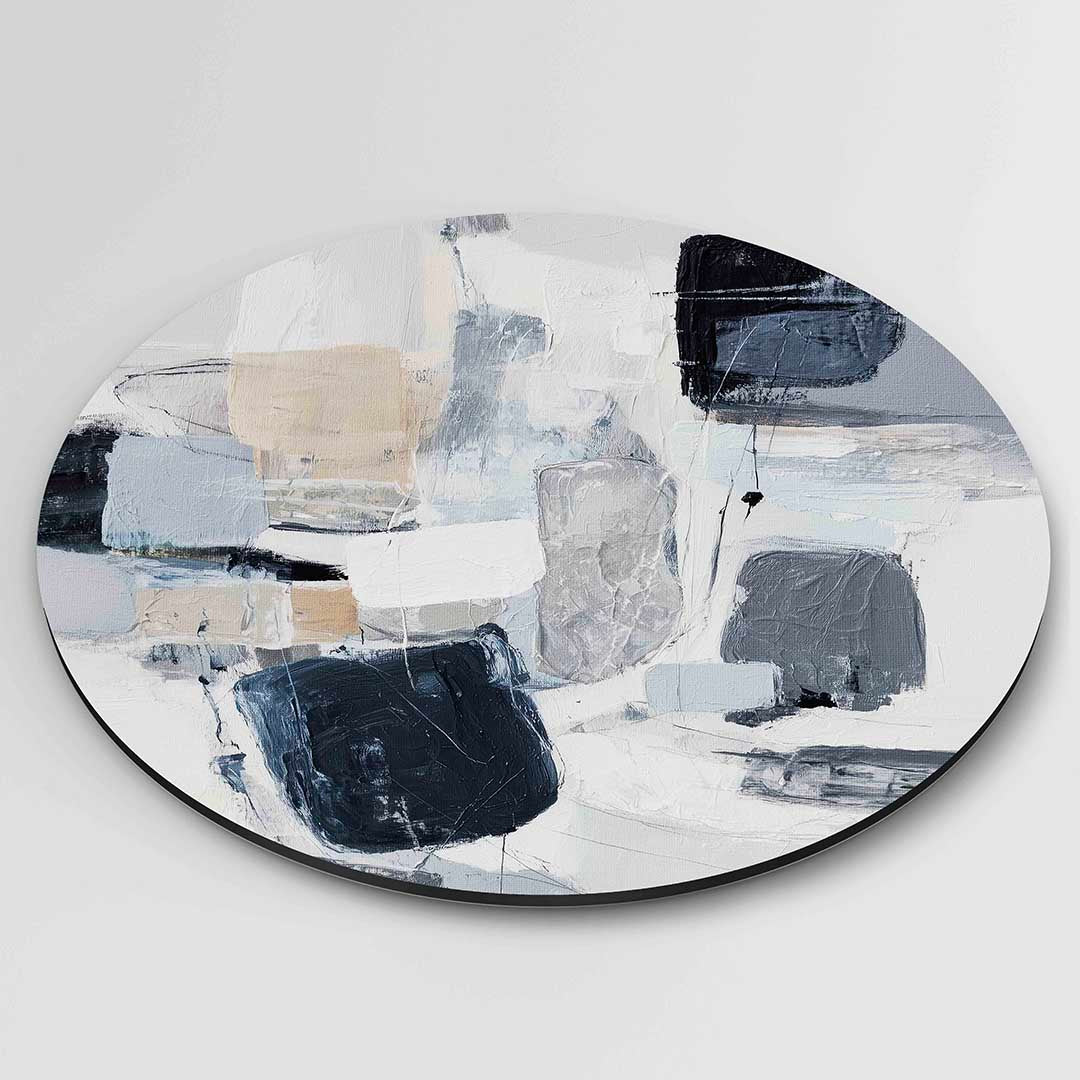 Abstracte vormen – abstracte wandkunst als muurcirkel van WallArtistic