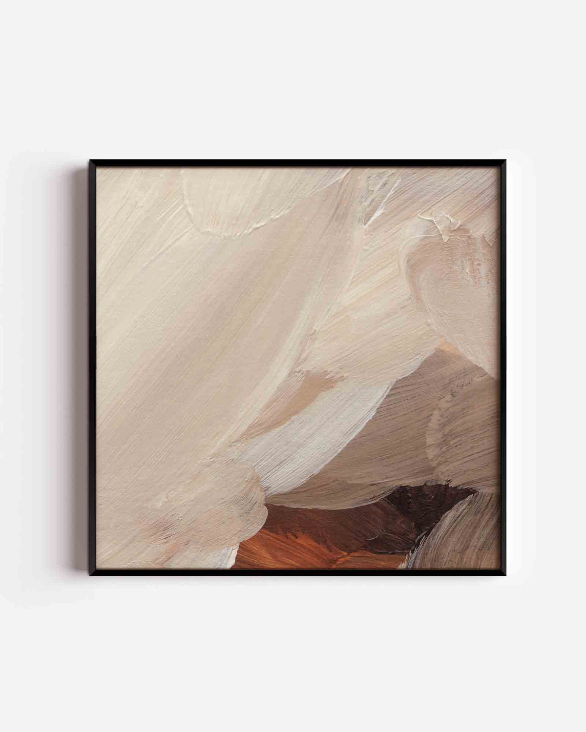 Beige en bruine abstracte – schilderkunst vierkante poster als wanddecoratie