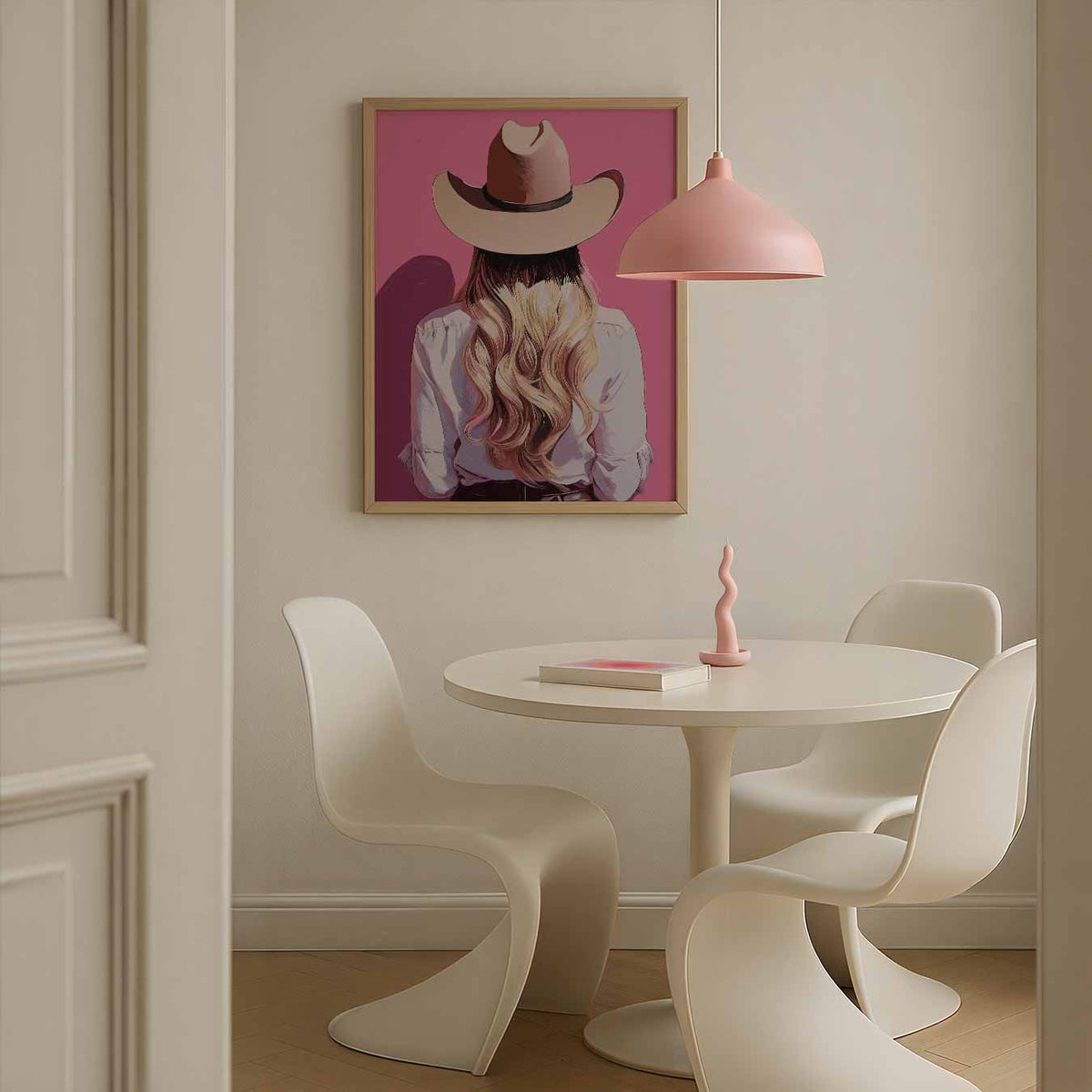 Stijlvolle Cowgirl – staande paas wanddecoratie van WallArtistic