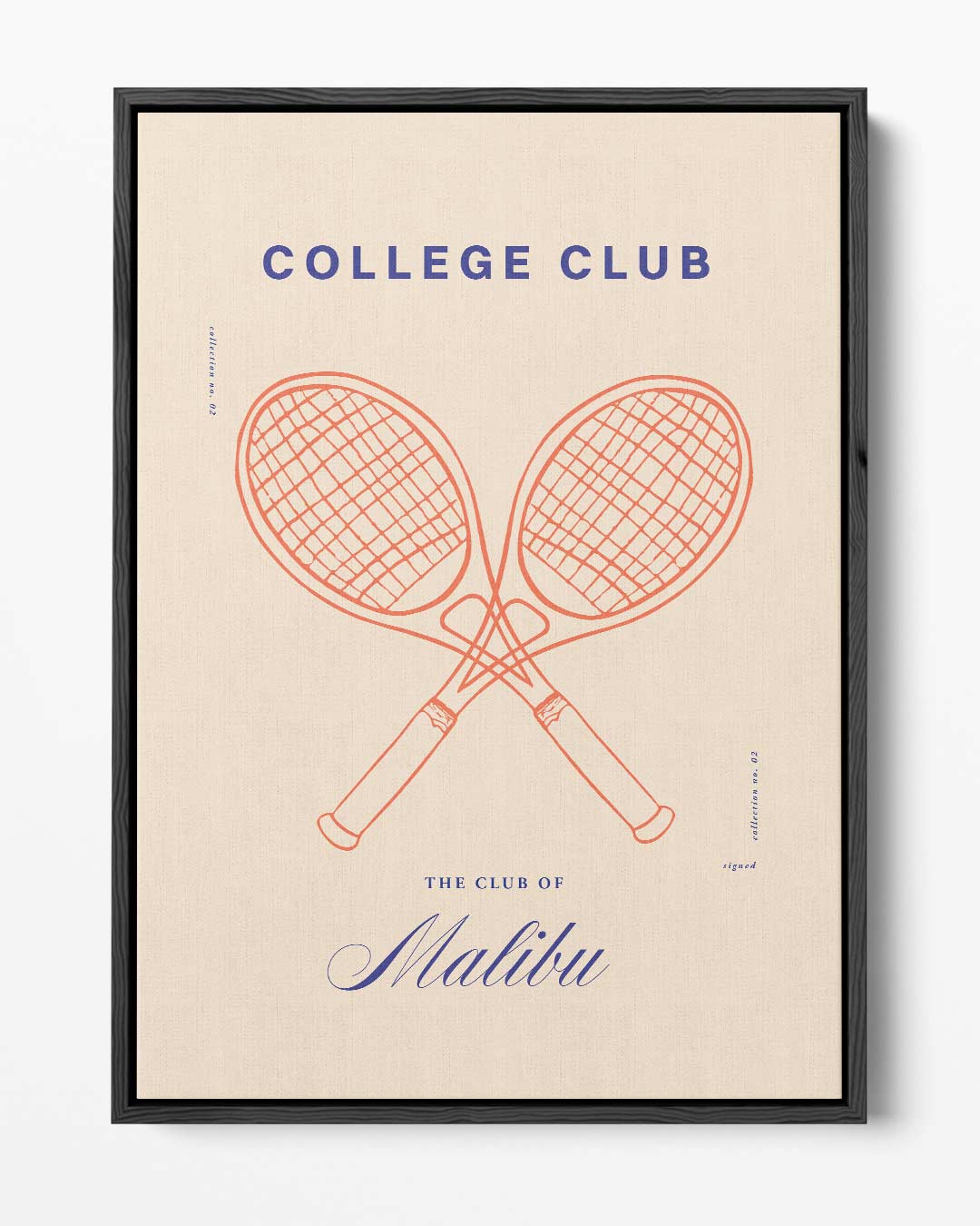 Tennisstijl in Malibu – portret kunstwerk als wanddecoratie