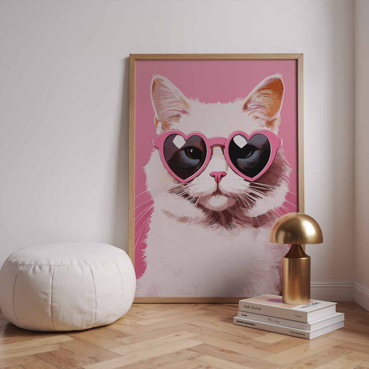 Kat met Hartjesbril – dieren poster in staand formaat