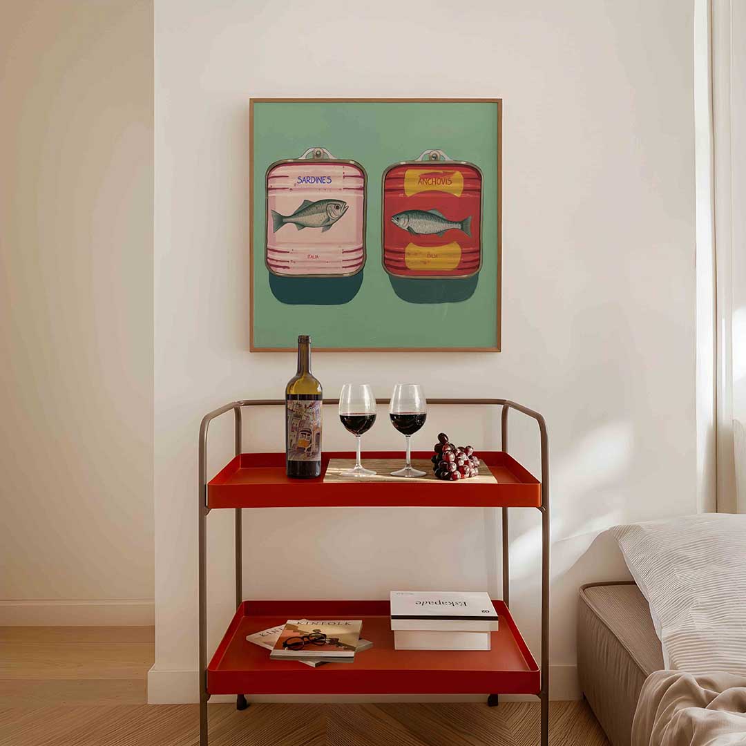 Visconserven – vierkante keuken wanddecoratie van WallArtistic
