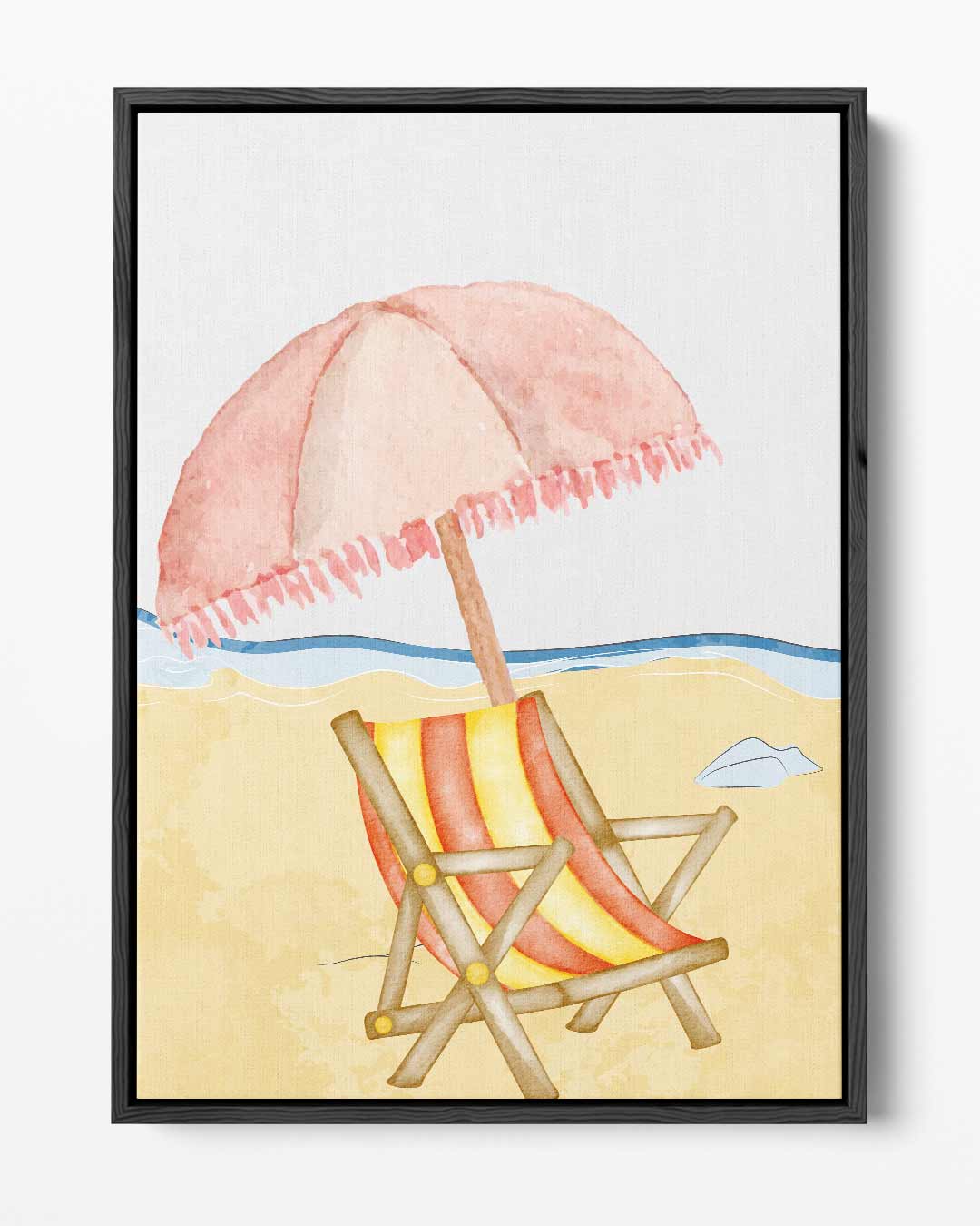 Zomerse Stranddag – portret kunstwerk als wanddecoratie
