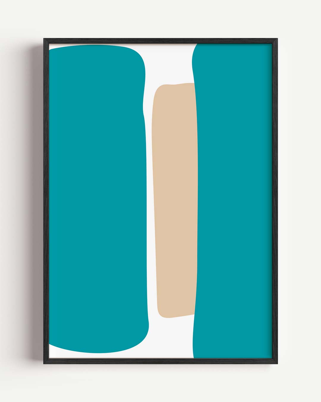 Abstracte Blauwe Harmonie – kleurrijke abstracte portret poster als wanddecoratie