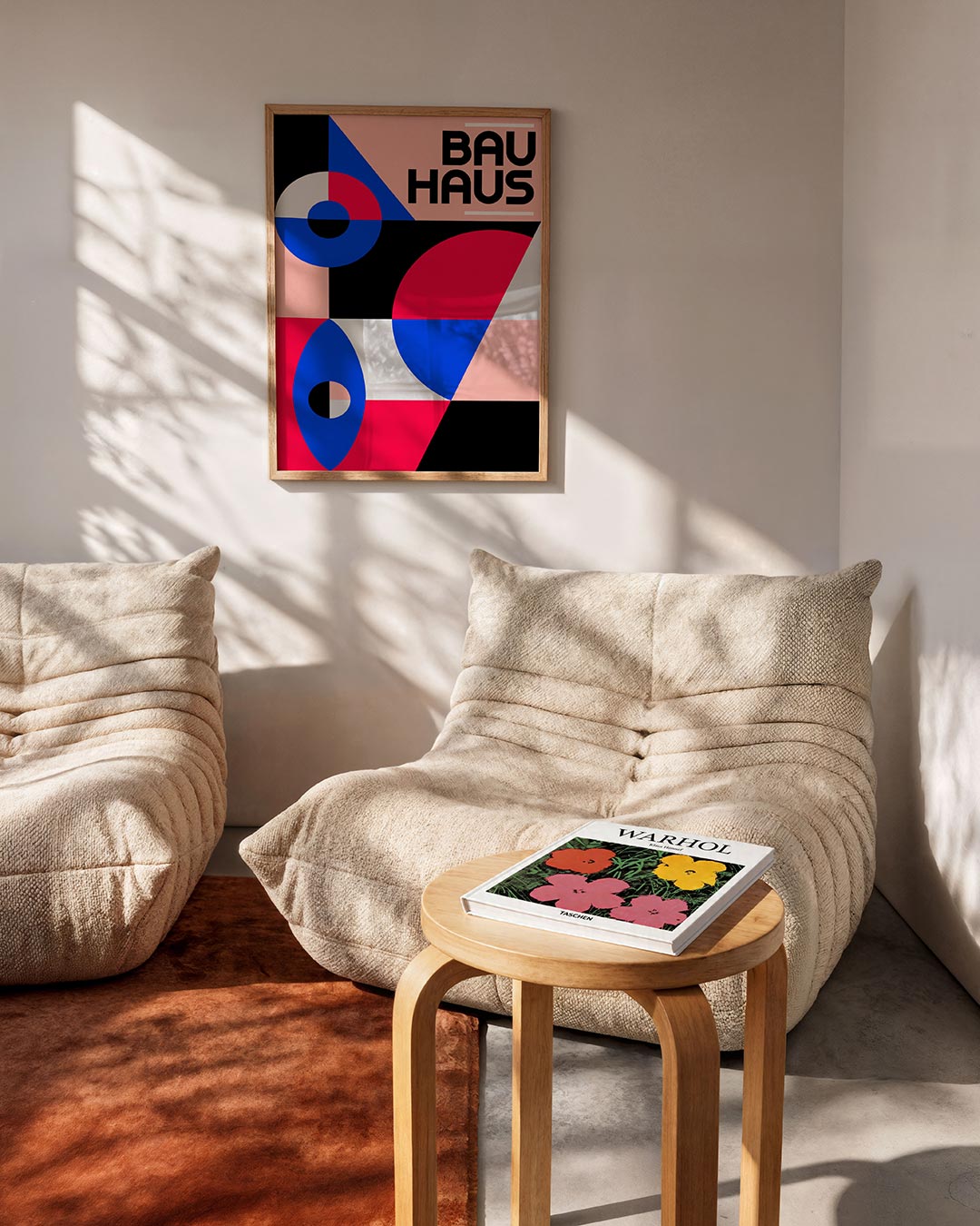 Vormen en vlakkenspel – geometrische Bauhaus poster in staand formaat