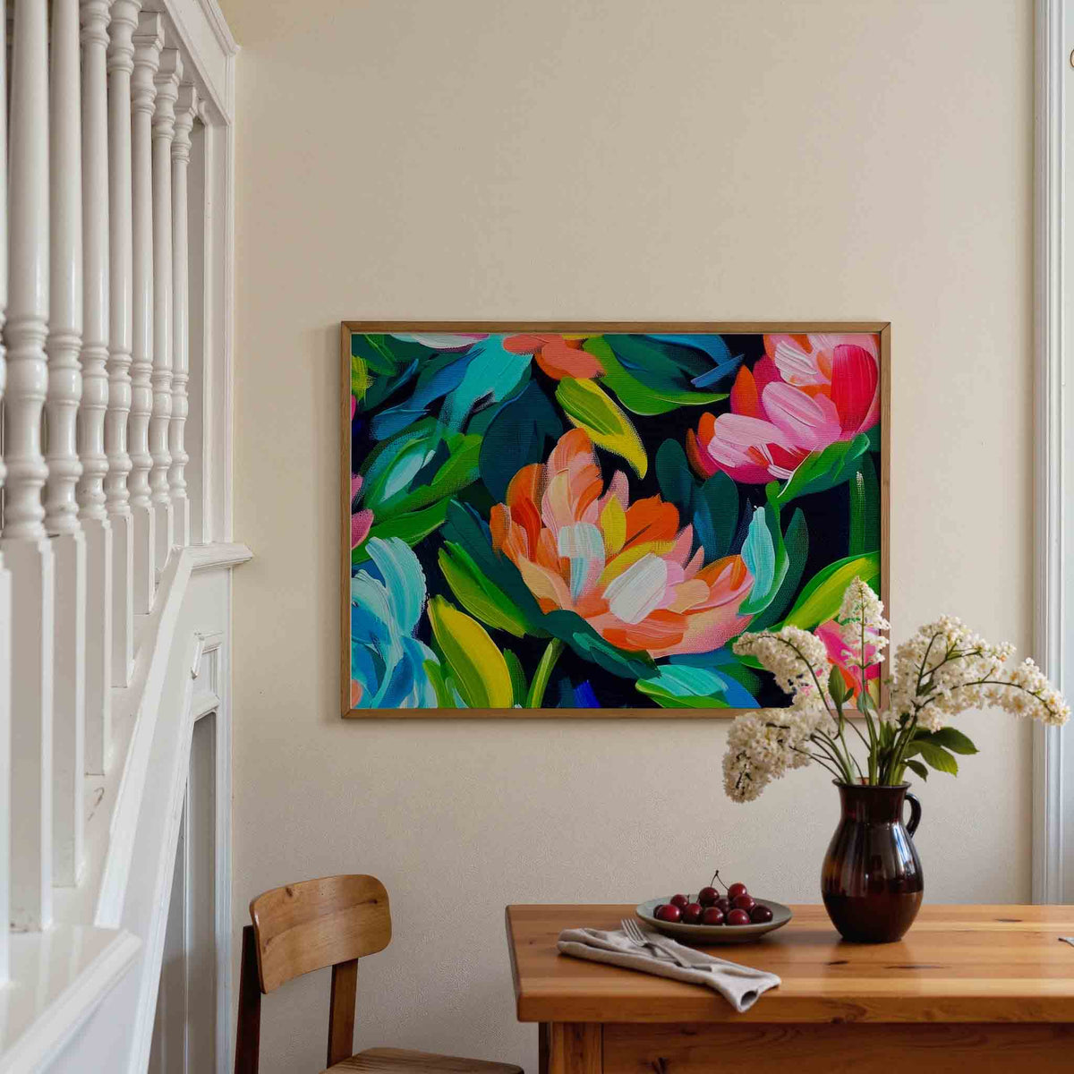 Bloemen en bladeren – botanische poster in liggend formaat