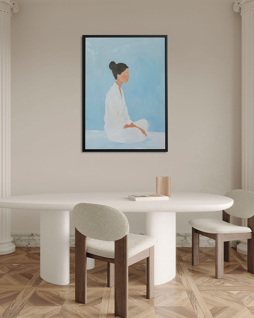 Rustige zittende vrouw – staand wanddecoratie kunstwerk