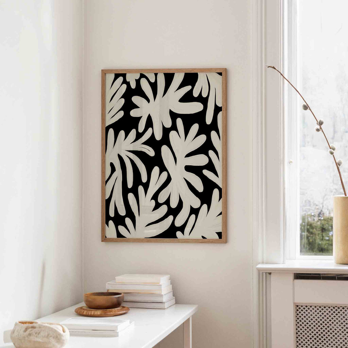 Abstracte bladeren – staande hedendaagse wanddecoratie van WallArtistic