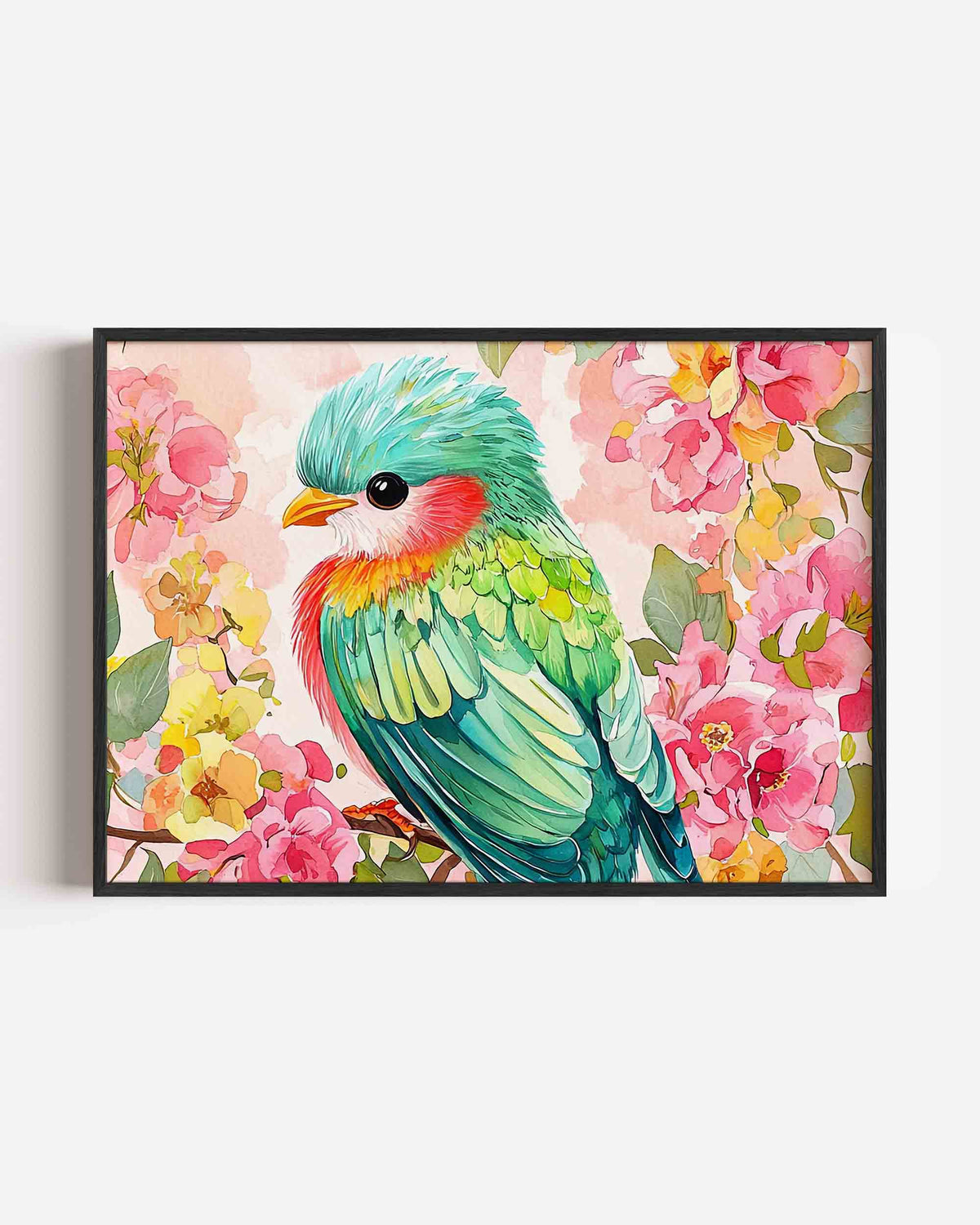 Vogel en bloemen – dieren landscape poster als wanddecoratie