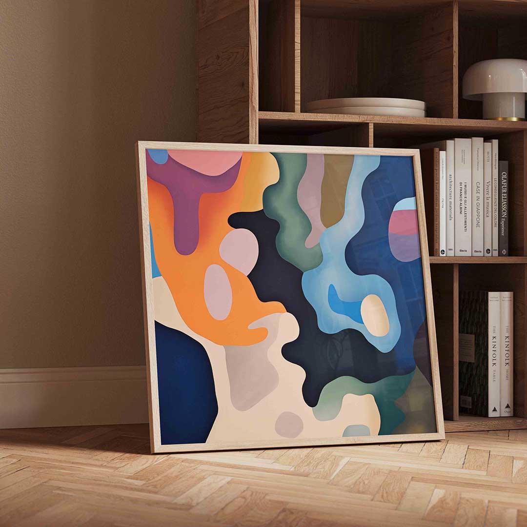 Abstracte vormen – moderne wandkunst met kleur en vormen als poster