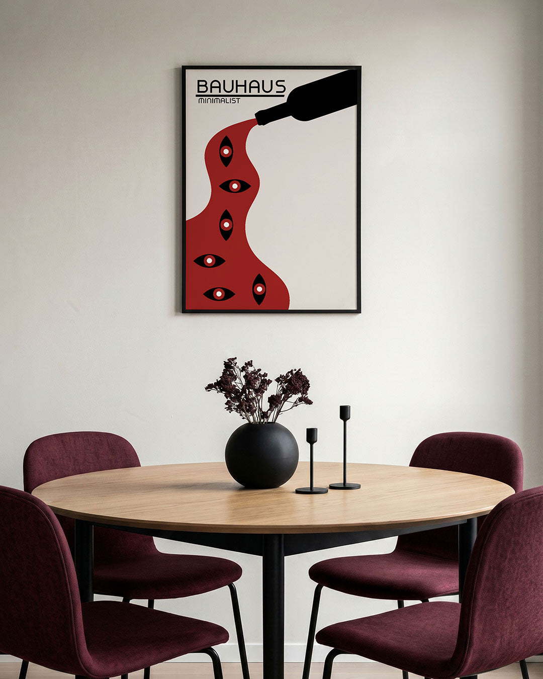 Vormen en vlucht – staande Bauhaus poster voor aan de muur