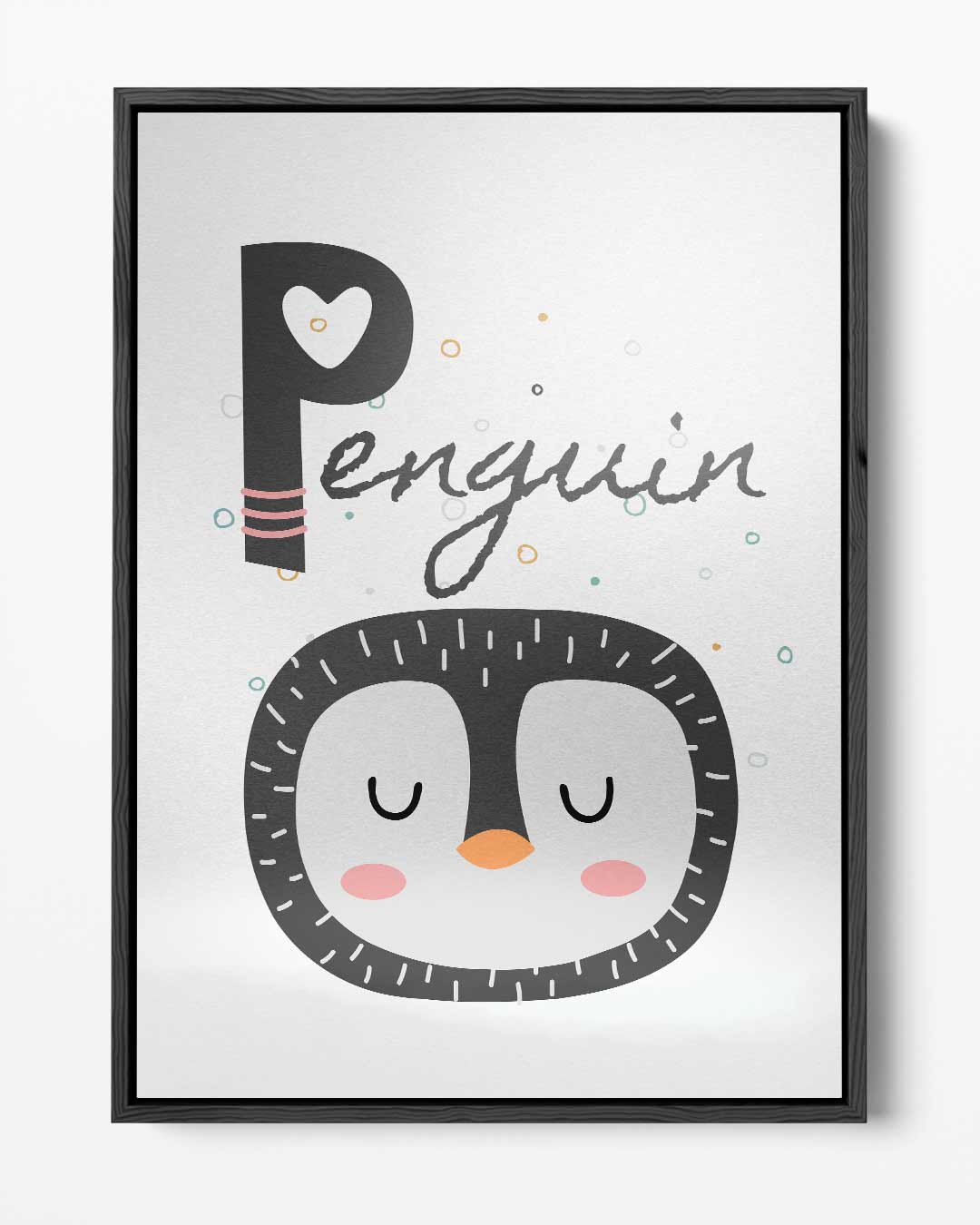 Slapende Pinguïn Illustratie – portret kunstwerk als wanddecoratie