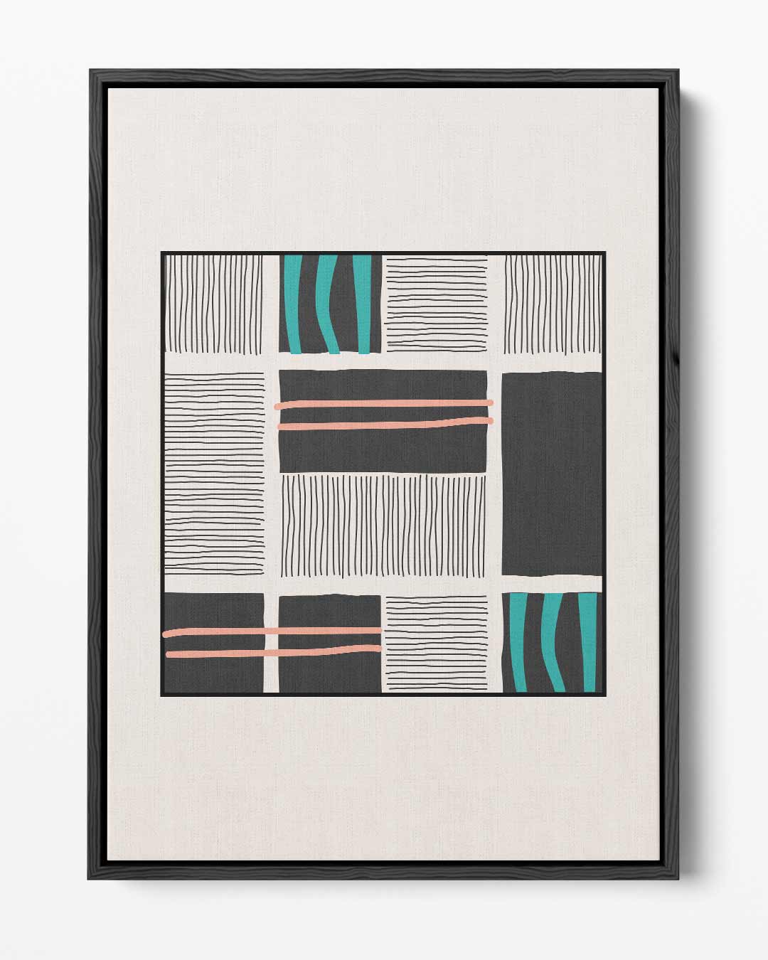 Modern Abstracte Patroonprint – portret kunstwerk als wanddecoratie