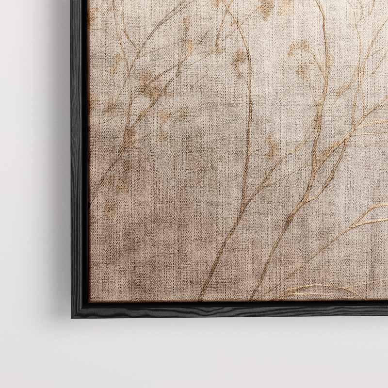 Gouden Takken in Mist – staand kunstwerk voor modern interieur