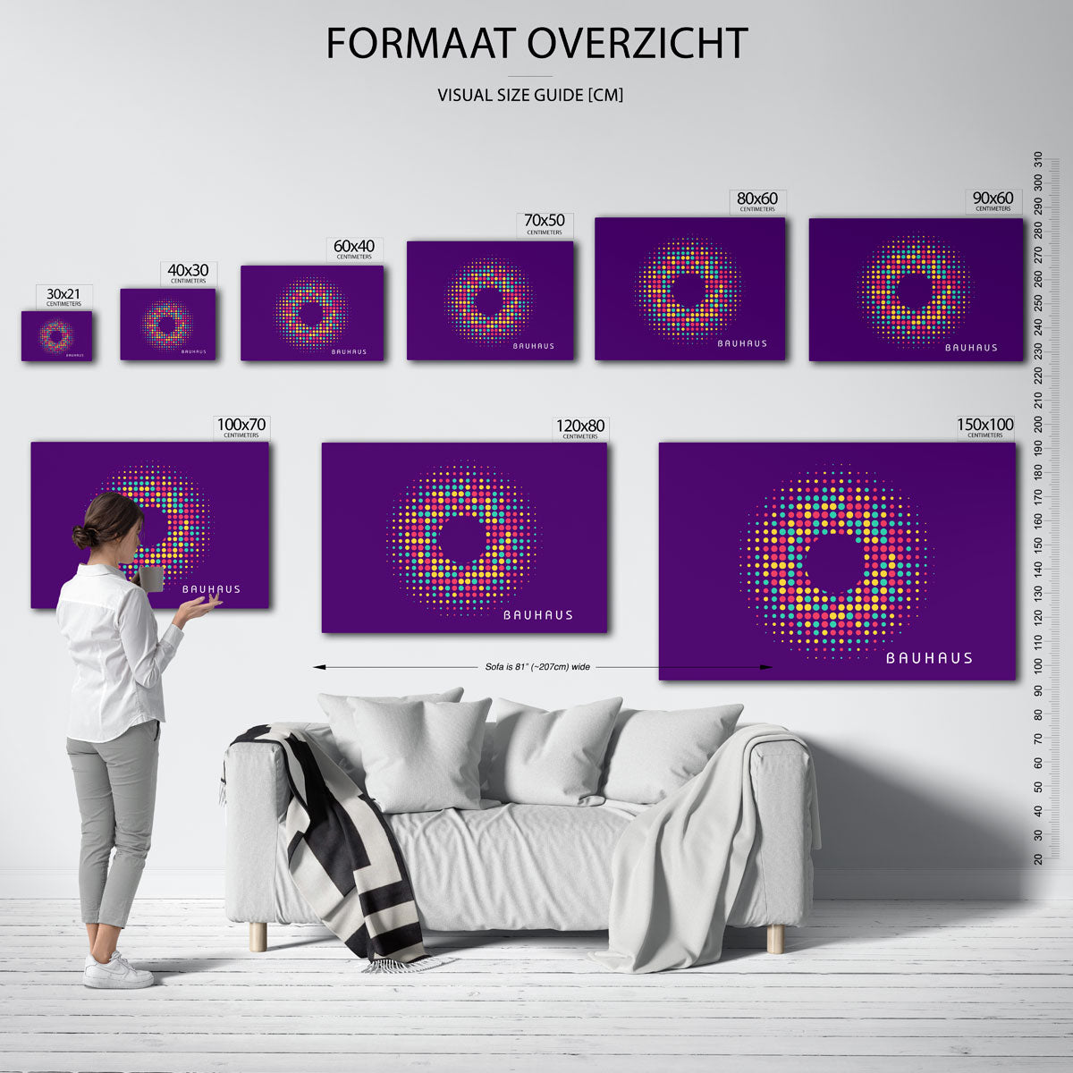 Cirkelvormige kleurvlakken – Bauhaus poster als geometrische wanddecoratie