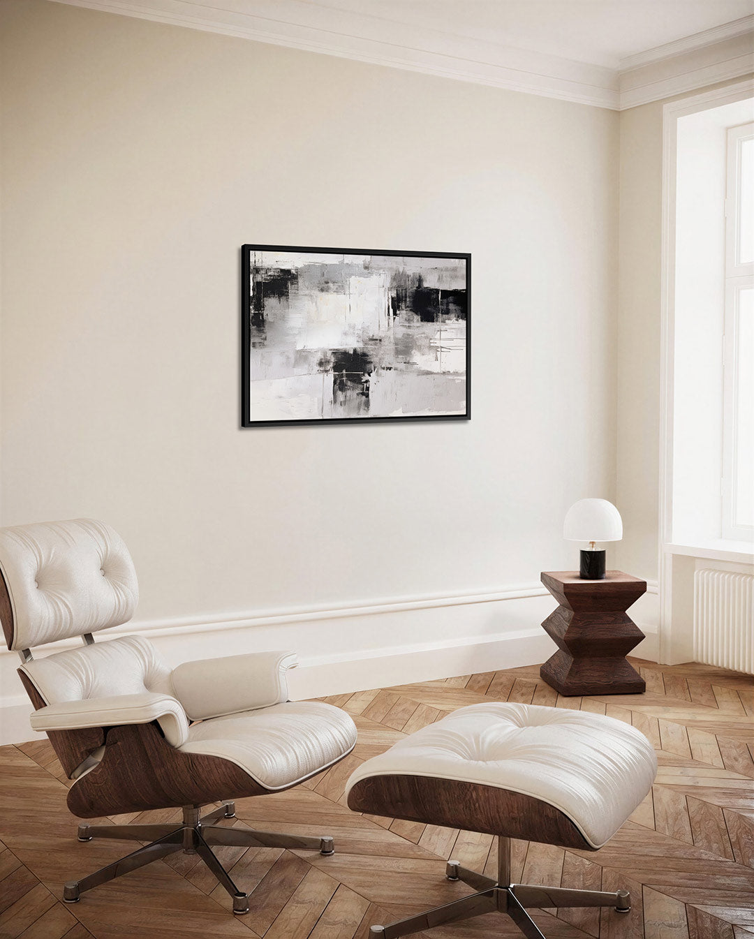 Monochrome compositie – alternatieve weergave van het kunstwerk