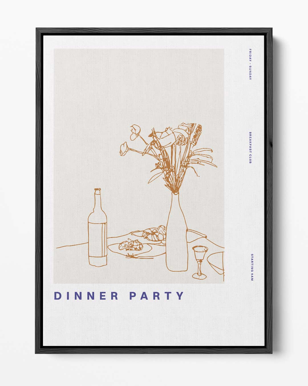 Eenvoudige Dinerscène Poster – portret kunstwerk als wanddecoratie