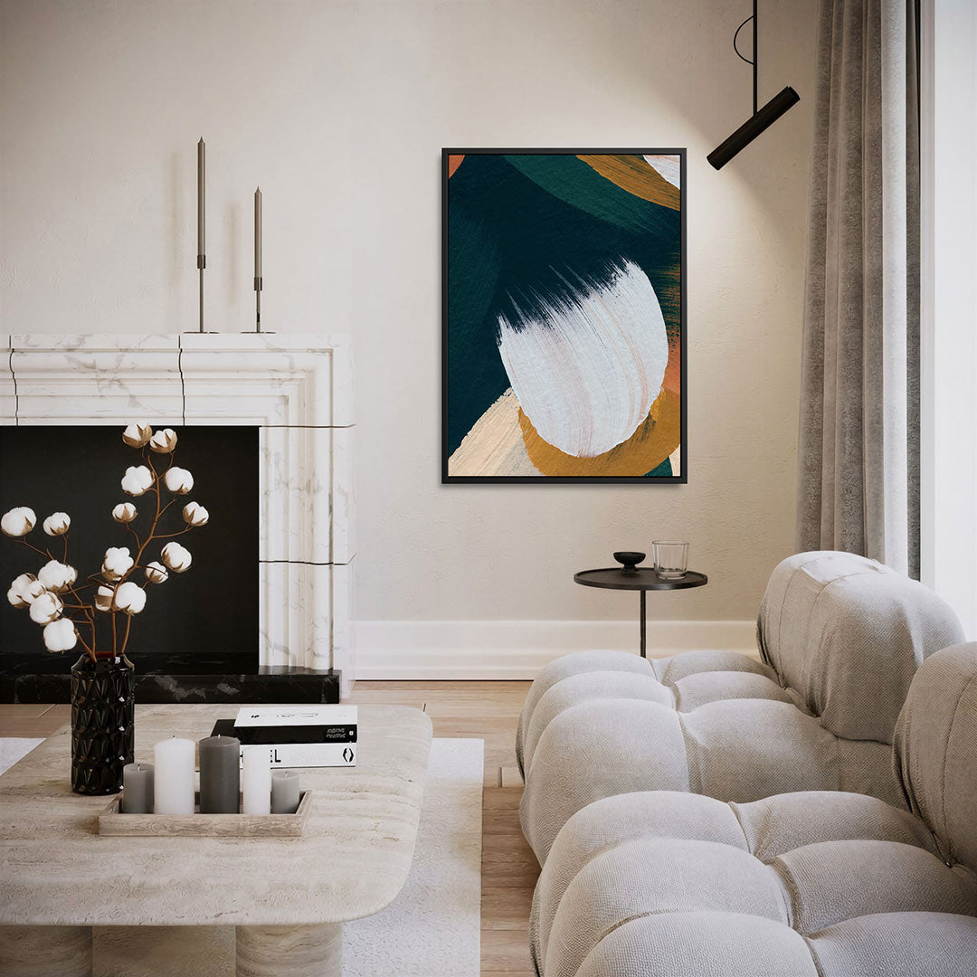 Dynamische kleurencompositie – moderne staande wandkunst