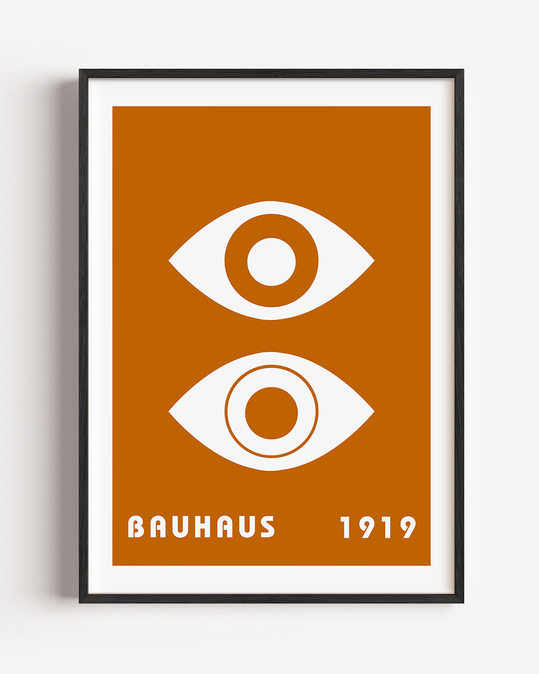 Oogvormen en tekst – staande Bauhaus poster als wanddecoratie