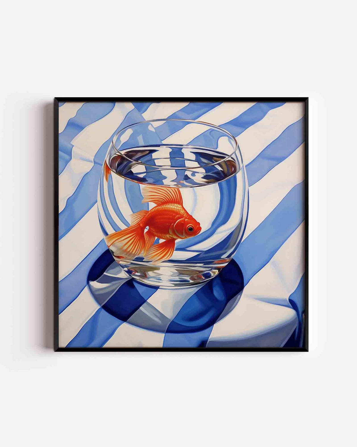 Goudvis in glas – vierkante dierenposter als wanddecoratie