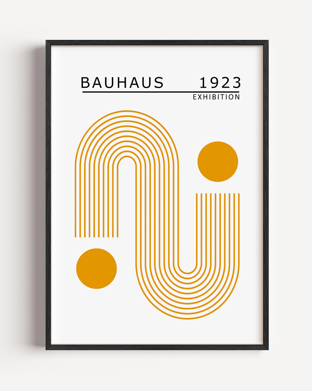 Lijnen en cirkels – staande Bauhaus poster als wanddecoratie