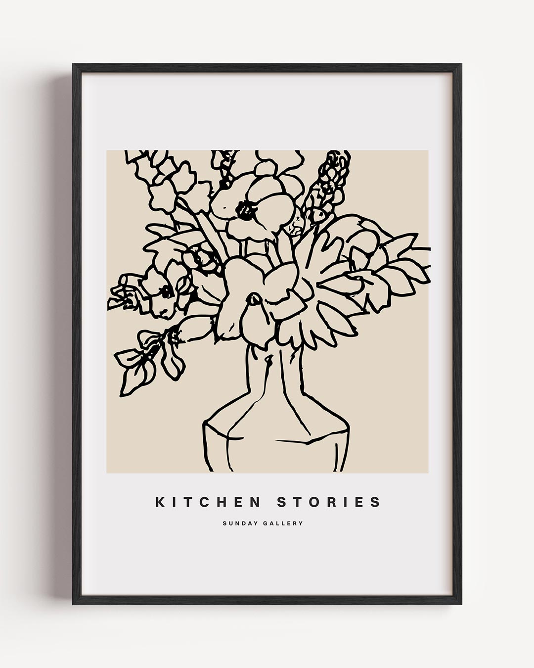 Bloemenpracht in Zwart-Wit – keuken portret poster als wanddecoratie