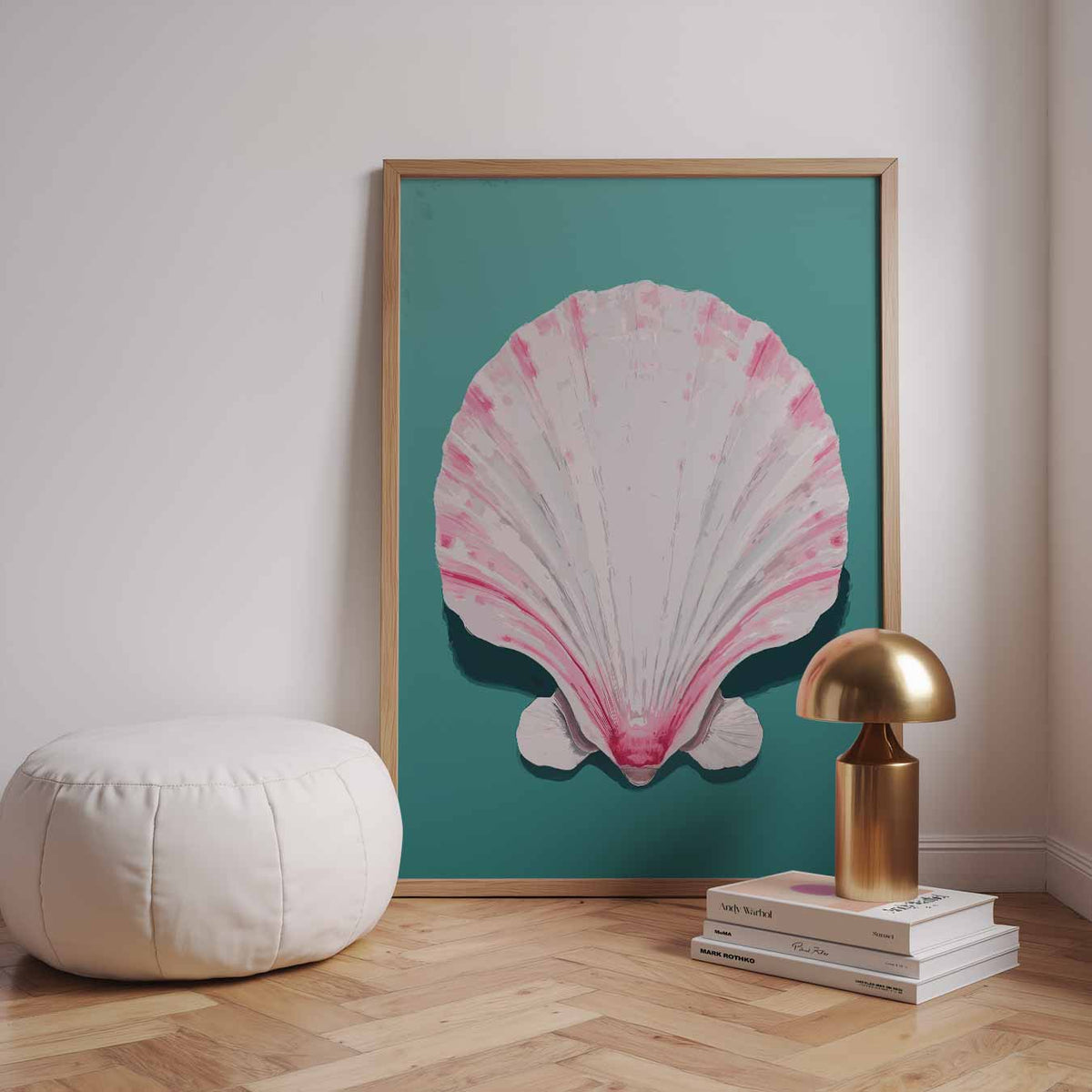 Schelp in Pastel – zomerse wandkunst als portret poster