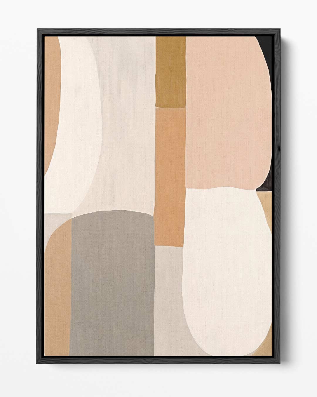 Zachte Aardetinten Abstractie – portret kunstwerk als wanddecoratie