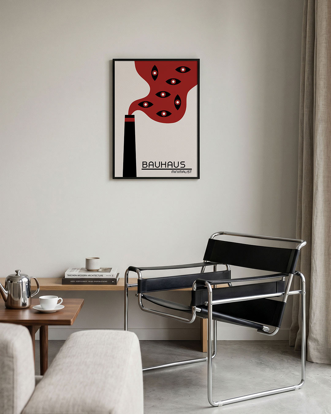 Vorm en rook – geometrische Bauhaus poster in staand formaat