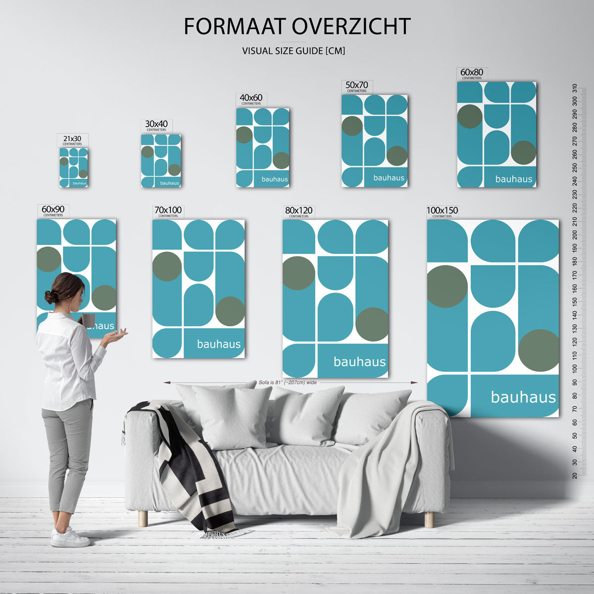 Vorm en balans – geometrische poster in Bauhaus-stijl van WallArtistic