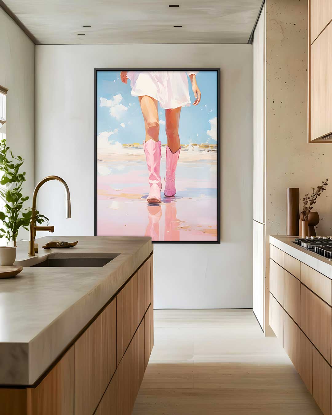 Vrolijk Wandelen – modern portret kunstwerk van WallArtistic