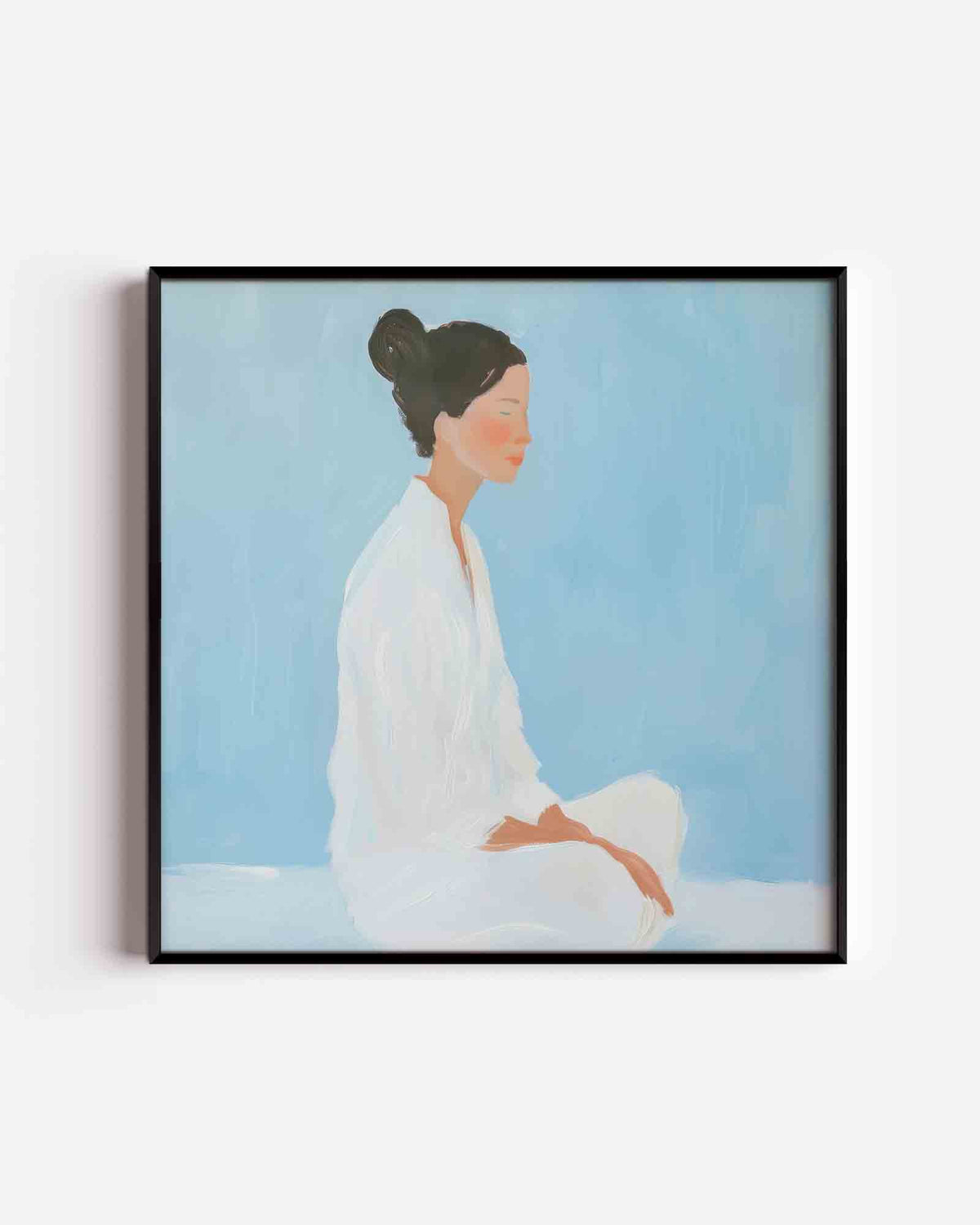 Vrouw in meditatie – design vierkante poster als wanddecoratie
