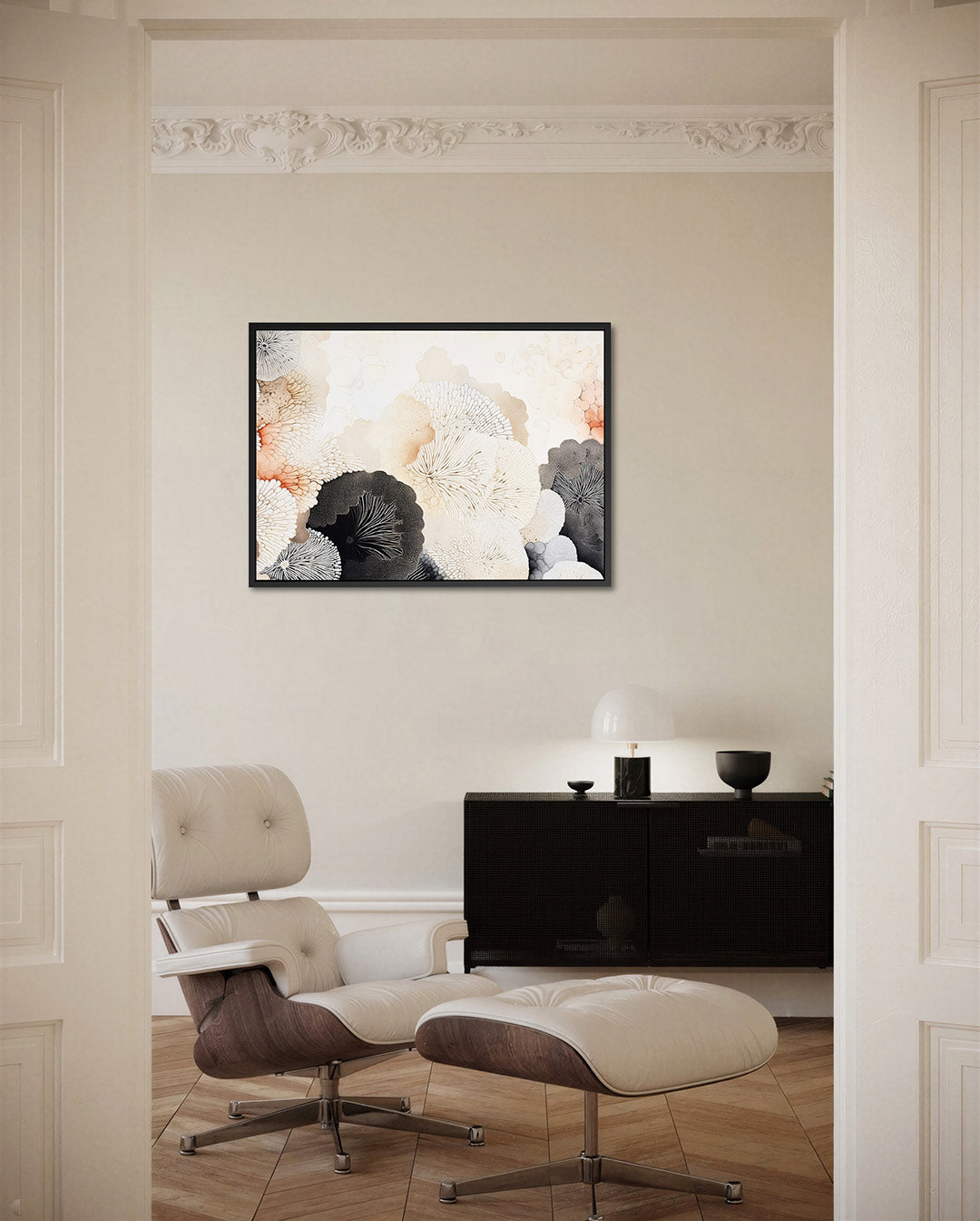 Organische vormen – Abstract kunstwerk – liggende wanddecoratie